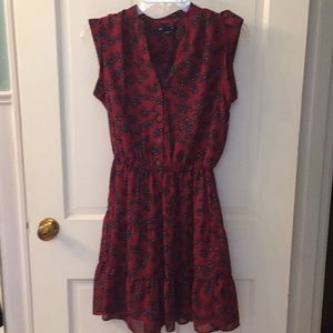 Maroon sheer dress with slip